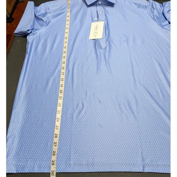Collars & Co Featherweight Dress Collar Blue Grove Flex Polo Shirt XL Relaxed - Picture 6 of 11